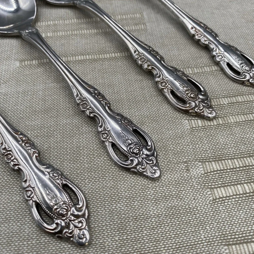 Oneida Community BRAHMS Teaspoons 4pcs Stainless Flatware‎ Spoons 6